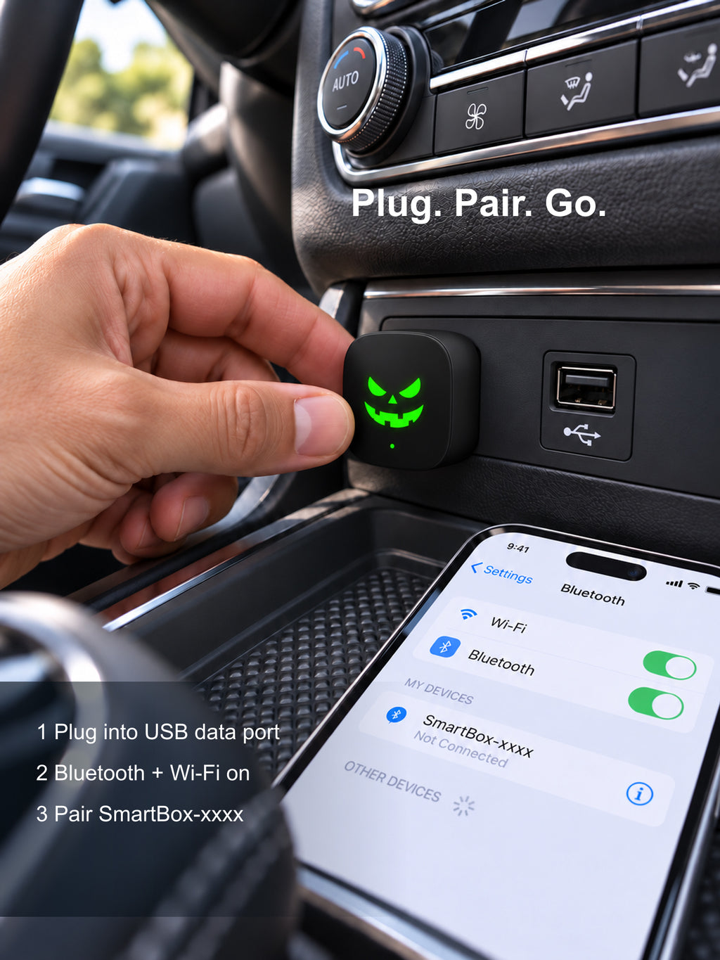 2-in-1 Wireless CarPlay & Android Auto Adapter, Wired to Wireless