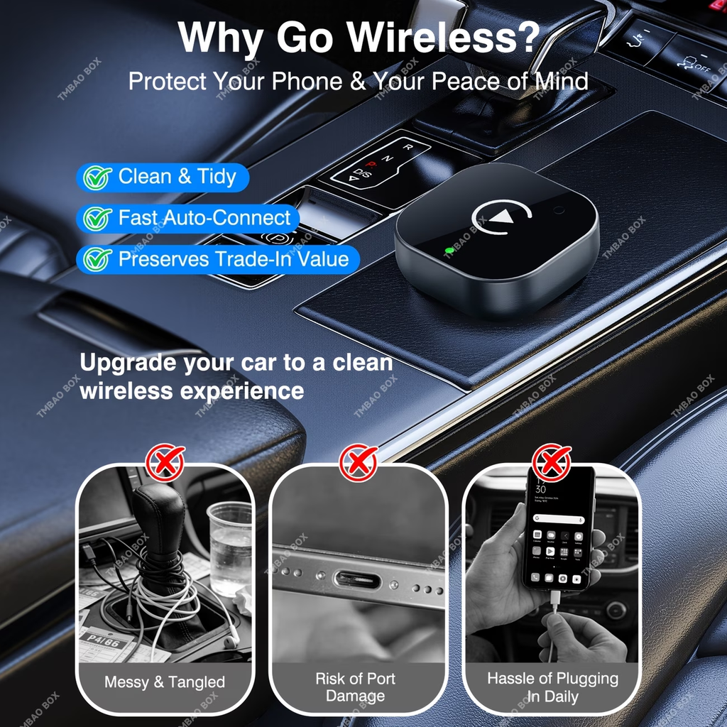 2-in-1 Wireless CarPlay Adapter for Cars, CarPlay Adapter