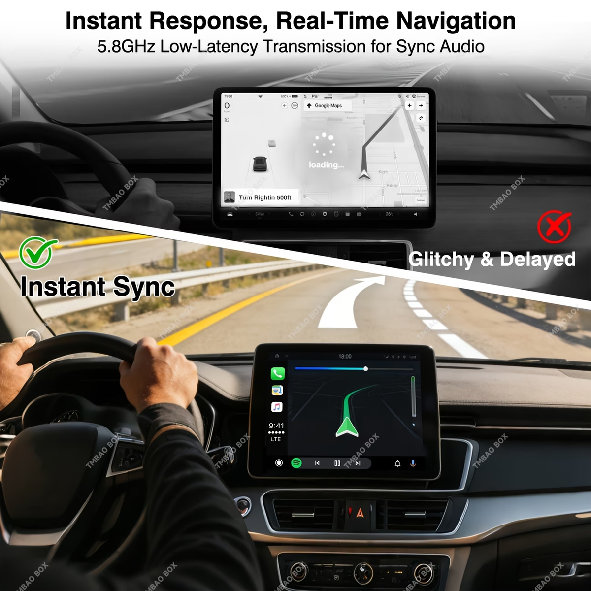 MINGMA 2-in-1 Wireless CarPlay &amp; Android Auto Adapter