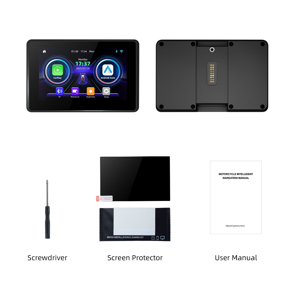 M3A Motorcycle Navigator (for BMW)|Five-inch IPS DisplayWireless CarPlay & Android Auto|Plug & Play GPS Screen|Bluetooth 5.3+WiFi|Perfectly Adapted to BMW Models (Mounting Brackets Not Included)