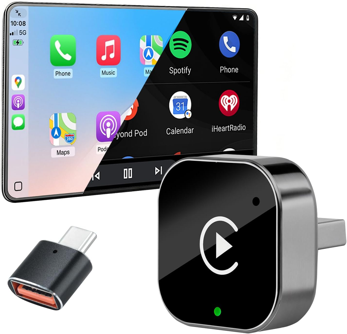 2-in-1 Wireless CarPlay Adapter for Cars, CarPlay Adapter